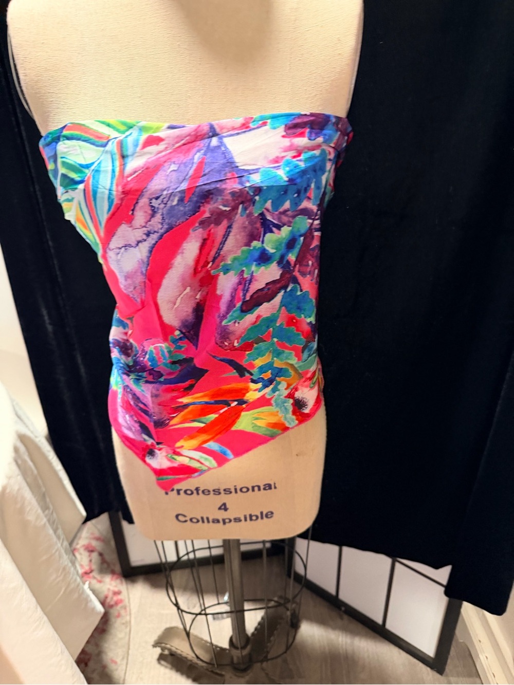 Fashion Nova Pastel Tropical Pants and Scarf/halter top - Pink Multi - Picture 7 of 9